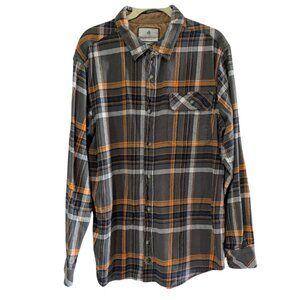 Legendary Whitetails Men's Buck Camp Flannel Shirt, Brown Plaid, XL, Long Sleeve